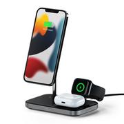 Stacje dokujące do telefonów - SATECHI 3-in-1 Magnetic Wireless Charging Stand MagSafe ST-WMCS3M - miniaturka - grafika 1