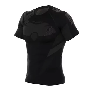 Koszulki sportowe męskie - Brubeck - Koszulka termoaktywna DRY z krótkim rękawem - Czarno-Grafitowa - SS11970 - grafika 1
