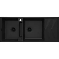 Zlewozmywaki - Deante Magnetic Zlewozmywak granitowy dwukomorowy 116x50 cm nero ZRMN213 - miniaturka - grafika 1
