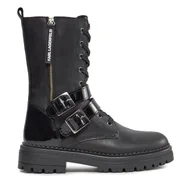 Buty dla dziewczynek - Botki Karl Lagerfeld Kids Z19112 M Czarny - miniaturka - grafika 1