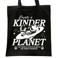 Torby i wózki na zakupy - Torba bawełniana czarna na zakupy Eco Ekologia Przyroda Prezent - miniaturka - grafika 1