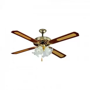 V-TAC wentylator sufitowy VT-6056-4 55W E27 132 cm brązowy/złoty twm_982046 - Wentylatory łazienkowe - miniaturka - grafika 1
