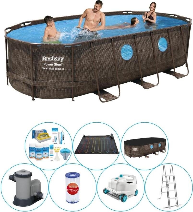 Basen Plus Akcesoria - Bestway Power Steel Swim Vista Oval 549x274x122 cm