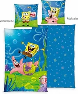 Pościel dla dzieci - Pościel 140x200 Spongebob niebieska kolorowa poszewka 70x90 - miniaturka - grafika 1