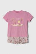 Piżamy dla dziewczynek - Abercrombie & Fitch piżama dziecięca kolor beżowy wzorzysta - miniaturka - grafika 1