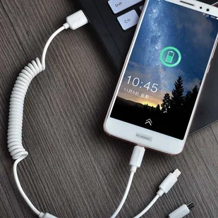 Dudao zestaw samochodowa ładowarka 2x USB 2.4A + kabel przewód USB 3w1 Lightning / Typ C / micro USB biały (R7 white) - Ładowarki do telefonów - miniaturka - grafika 6