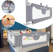 Łóżka dla dzieci i młodzieży - YARDIN zabezpieczenie przed wypadnięciem 150cm ochraniacz na łóżko dziecięce z regulacją wysokości do łóżek dziecięcych, łóżek rodziców i wszystkich materacy do łóżek z litego drewna - szary - miniaturka - grafika 1