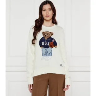 POLO RALPH LAUREN Sweter Relaxed fit z dodatkiem lnu - Swetry damskie - miniaturka - grafika 1