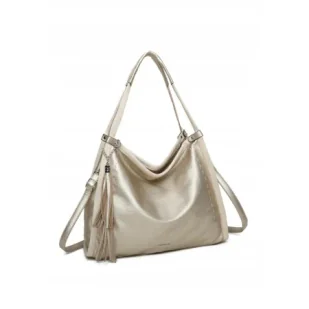 Pojemna Elegancka Duża Torebka Damska Shopper Torba LUIGISANTO Złota - Torebki damskie Pojemna Elegancka Duża Torebka Damska Shopper Torba LUIGISANTO Złota - Torebki damskie - miniaturka - grafika 1