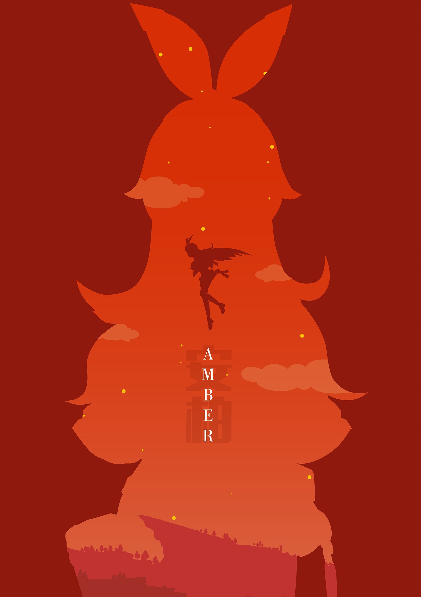 Plakat A2 Genshin Impact Amber