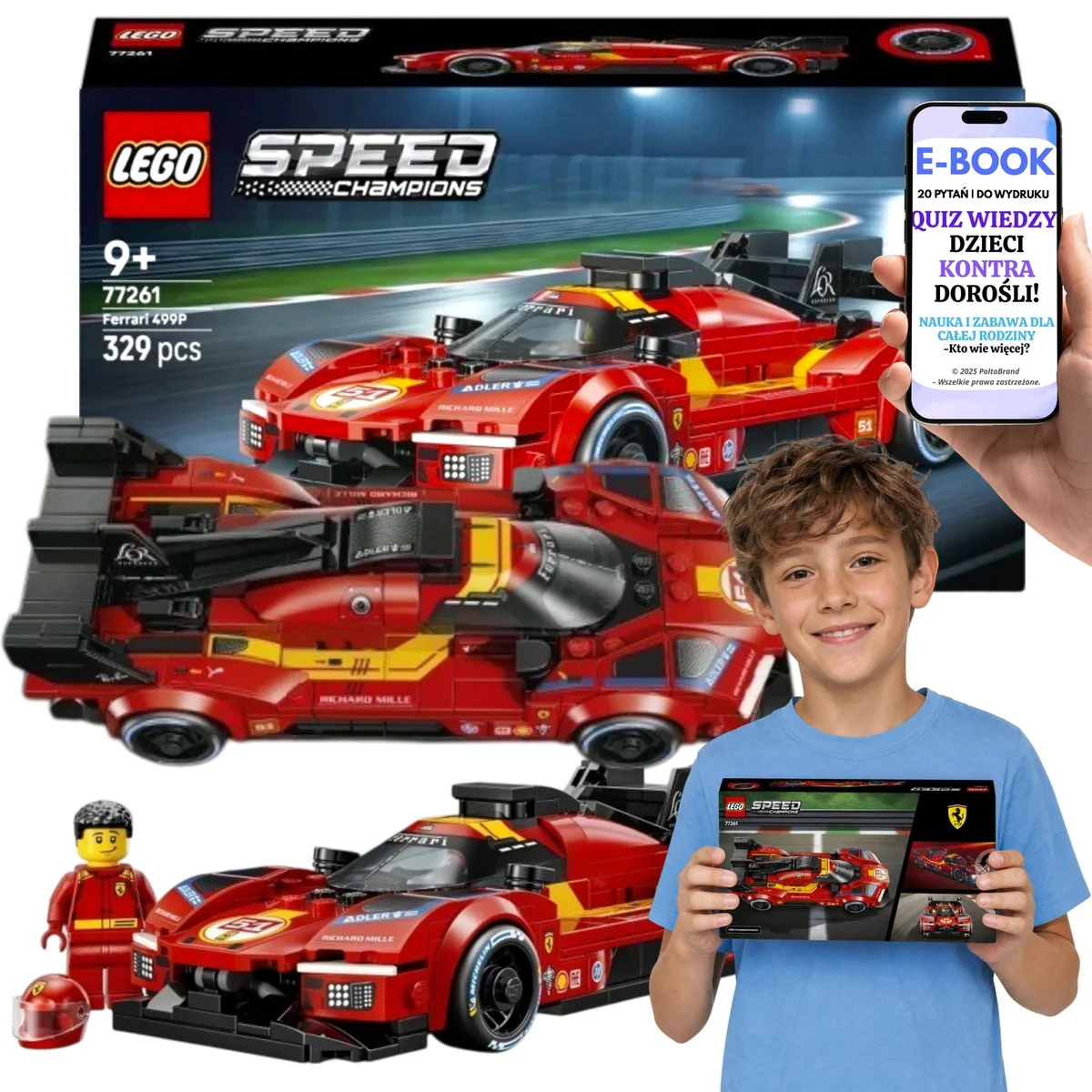 LEGO SPEED CHAMPIONS Ferrari 499P Na Mikołajki i Boże Narodzenie 77261 Dla Dziecka LEGO
