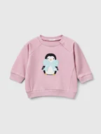 Bluzy i sweterki niemowlęce - Benetton Bluza w kolorze jasnoróżowym - miniaturka - grafika 1