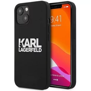 Karl Lagerfeld Silicone Stack Logo - Etui iPhone 13 (czarny) KLHCP13MSLKLRBK - Etui i futerały do telefonów - miniaturka - grafika 1