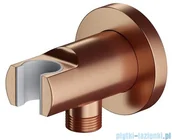 Baterie umywalkowe - Omnires przyłącze kątowe mosiężne z uchwytem na słuchawkę miedź szczotkowana 8873CPB | - miniaturka - grafika 1