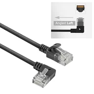Kable miedziane - ACT CAT6A kabel sieciowy 90° kątowy w lewo, U/UTP LSZH kabel LAN, cienki 3,6 mm Slimline, elastyczny kabel Ethernet z wtyczką RJ45, do stosowania w centrach danych, 0,5 m, w lewo - miniaturka - grafika 1