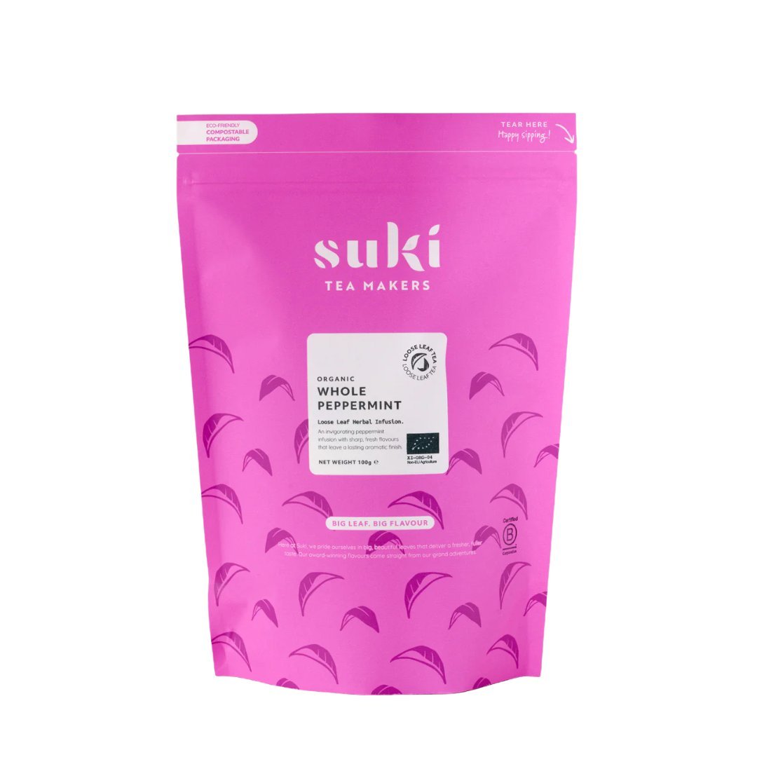 Herbata miętowa Suki Tea 100 g ziołowa bez kofeiny 100% mięta liściasta sypana