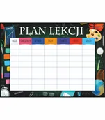 Szkolne artykuły papiernicze - Plan lekcji przybory szkolne 01, nowy rok szkolny, rozmiar 50x70 cm - miniaturka - grafika 1