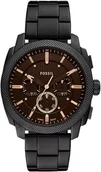 Zegarki męskie - Zegarek Fossil FS6097 Machine Chronograph Black Stainless Steel 44mm - miniaturka - grafika 1