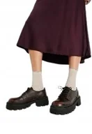 Półbuty damskie - EVEN&ODD BRĄZOWE PÓŁBUTY DAMSKIE Z GRUBĄ PODESZWĄ 38 T_A - miniaturka - grafika 1