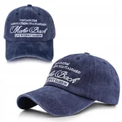 Czapki i chusty sportowe męskie - Czapka z Daszkiem Bejsbolówka z Haftem Vintage GRANAT Bawełniana Pako Jeans - miniaturka - grafika 1