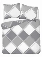 Pościel - Detexpol Pościel flanelowa 220x200 szara kratka 4955 A Flanela 2024 - miniaturka - grafika 1