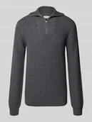 Swetry męskie - Bluza z kołnierzem i detalem z logo model ‘DENO’ - miniaturka - grafika 1