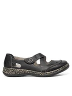 Półbuty damskie - Rieker Półbuty 46335-00 Czarny - miniaturka - grafika 1