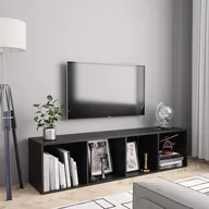 Regały - vidaXL Regał na książki/szafka TV, czarny, 143x30x36 cm - miniaturka - grafika 1