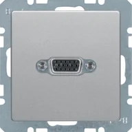 Gniazdka elektryczne - Berker Gniazdo VGA z podłączeniem śrubowym Berker Q.1/Q.3/Q.7 - aluminium mat - miniaturka - grafika 1