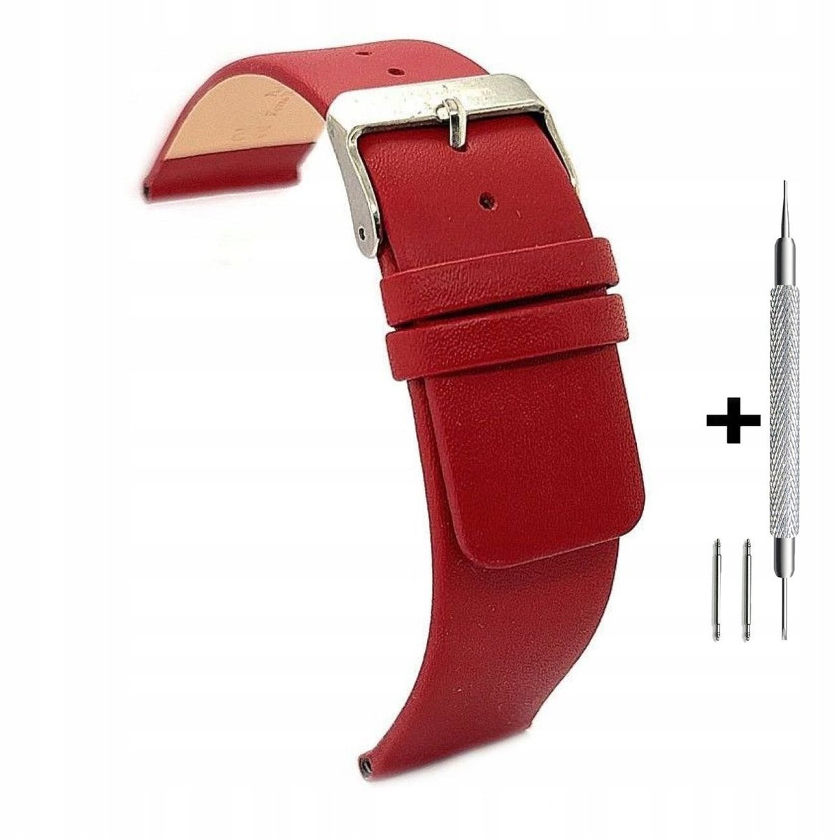 Bordowy pasek 22 mm skórzany DILOY 327.22.4 + dwa teleskopy i narzędzie