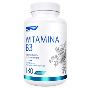 SFD witamina B3, 180 tabletek - Układ nerwowy - miniaturka - grafika 1