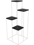 Kwietniki - Nowoczesny stojak na kwiaty do salonu biały + czarny K3-C84 - miniaturka - grafika 1