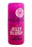 Szminki - Makeup Revolution Jelly Blush Stick Lip And Cheek Stain Pomadka-róż, Cherry Red - miniaturka - grafika 1
