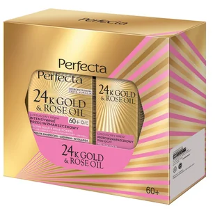 PERFECTA SET 24K Gold & Rose Oil krem na noc 60+ 50ml + krem przeciwzmarszczkowy pod oczy i na powieki 15ml - Zestawy kosmetyków damskich - miniaturka - grafika 1