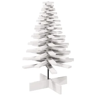 vidaXL Drewniana choinka do udekorowania, biała, 100 cm, sosnowa - Choinki - miniaturka - grafika 1