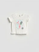 Bluzki dla niemowląt - Reserved - T-shirt Kubuś Puchatek - złamana biel - miniaturka - grafika 1