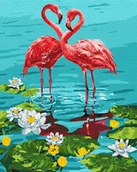 Malowanie po numerach - Malowanie po numerach - Para flamingów 40x50cm - Ideyka - miniaturka - grafika 1