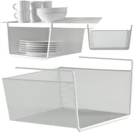 Półki łazienkowe - Kosz koszyk metalowy podwieszany półka kuchenna wisząca organizer pod półkę - miniaturka - grafika 1