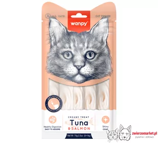 WANPY CREAMY TREAT TUNA &amp; SALMON 5x14g - Przysmaki dla kotów - miniaturka - grafika 1