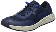 Trampki męskie - Clarks Męskie tenisówki Davis Low, - Navy Combi - 41 EU - miniaturka - grafika 1