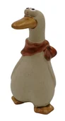 Figurki dekoracyjne - Kaczka figurka ceramiczna śmieszna mała z szalikiem - miniaturka - grafika 1