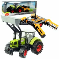Samochody i pojazdy dla dzieci - Duży traktor z przyczepą ciągnik z ładowarką czołową NAPĘD ruchome elementy - miniaturka - grafika 1