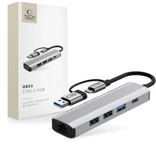 Hub TECH-PROTECT HB03 5w1 USB Typu C, Pasywny Szary - Huby USB - miniaturka - grafika 1