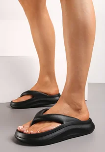 Czarne Klapki Japonki z Lekkiej Pianki Evenssa - Klapki i japonki damskie - miniaturka - grafika 1