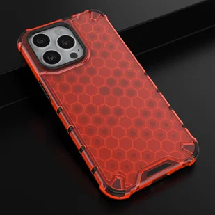 Honeycomb etui pancerny pokrowiec z żelową ramką iPhone 13 Pro czerwony - Etui i futerały do telefonów - miniaturka - grafika 14