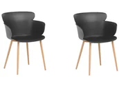 Krzesła - Beliani Zestaw 2 krzeseł do jadalni czarny SUMKLEY - miniaturka - grafika 1