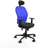 Fotele i krzesła biurowe - Krzesło Biurowe z Zagłówkiem Jorquera Piqueras y Crespo 1D036N1 Czarny - miniaturka - grafika 1