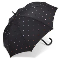 Parasole - Esprit Happy Rain 58692 LONG AC parasolka długa czarna w serduszka - miniaturka - grafika 1