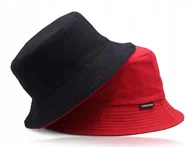 Moda i Uroda OUTLET - Letni KAPELUSZ Wędkarski DWUSTRONNY Bawełniany Czerwony/Czarny Pako Jeans - miniaturka - grafika 1