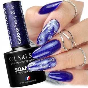 Claresa Galaxy Navy Blue Niebieski Lakier Hybrydowy Z Brokatową Drobiną 5ml - Lakiery hybrydowe - miniaturka - grafika 1